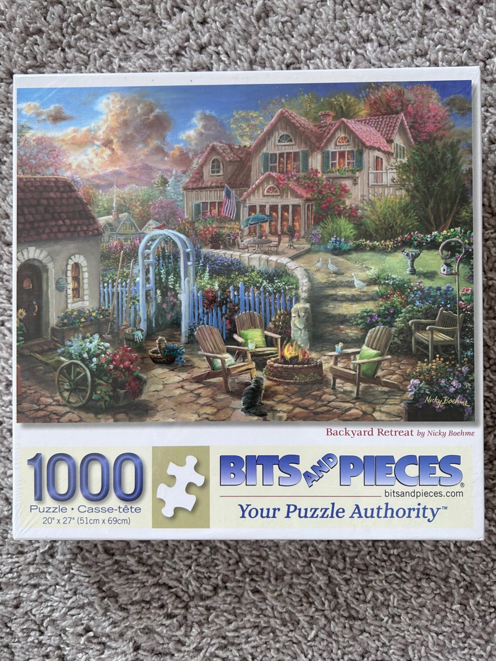NEW Backyard Retreat 1000-Piece Scenic Garden Puzzle by Bits and Pieces - NIP